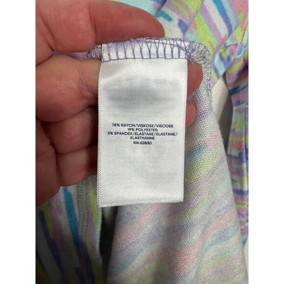 Lands End Girls XL Rainbow Hoodie Warm Lavender Painted Striped Long Sleeve NWOT - Picture 9 of 11